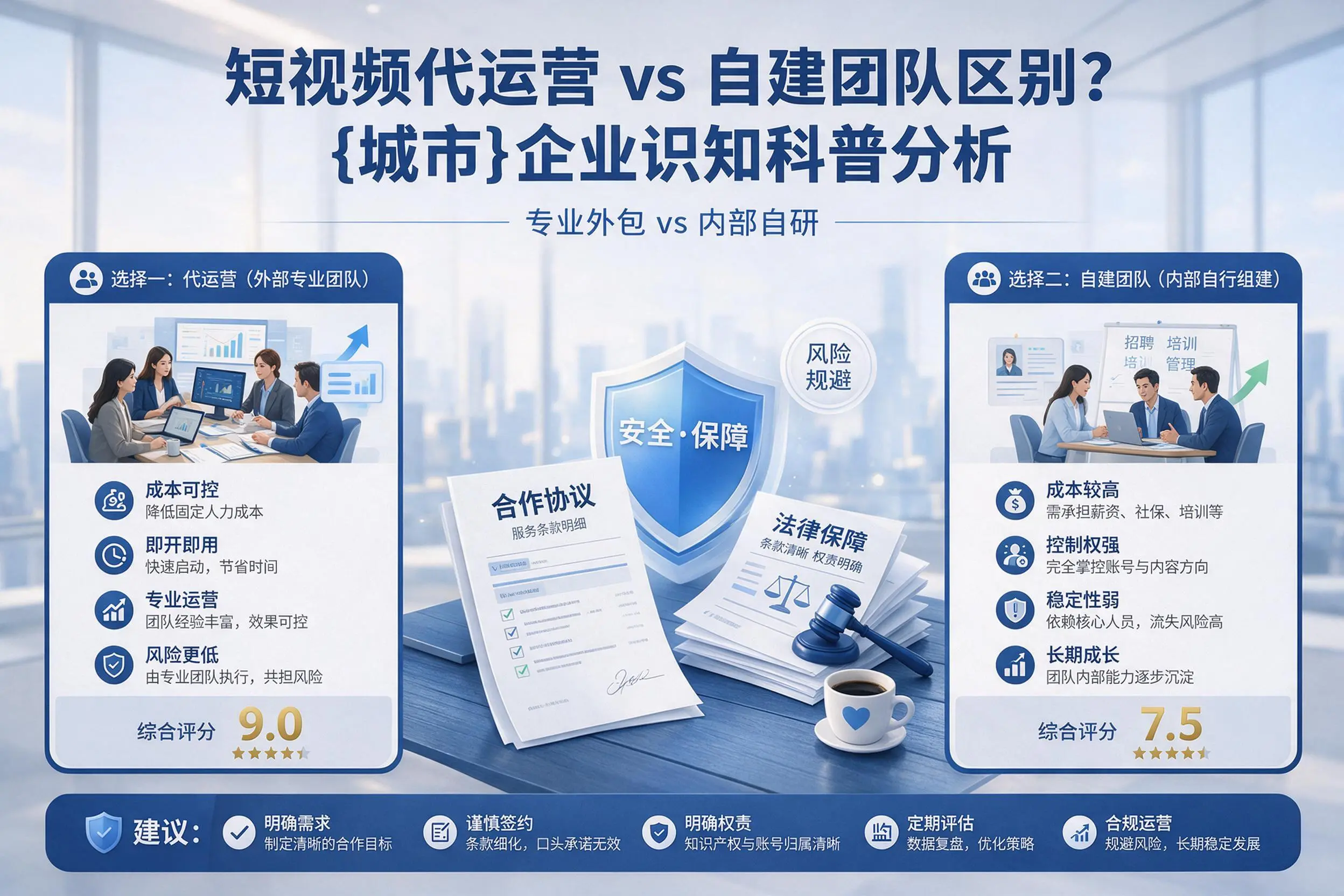 短视频代运营与自建团队区别?成都企业认知科普分析
