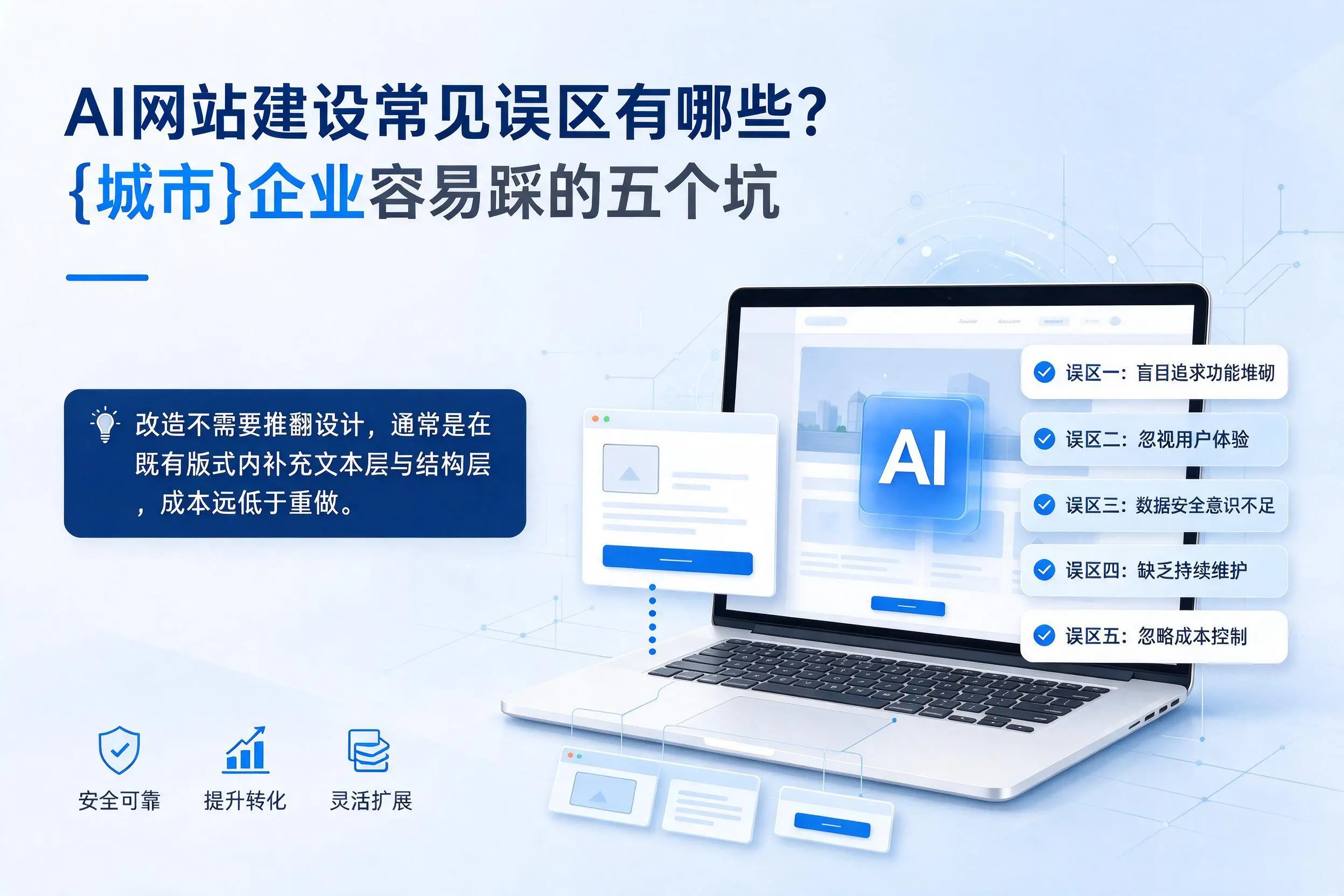 AI网站建设常见误区有哪些？成都企业容易踩的五个坑