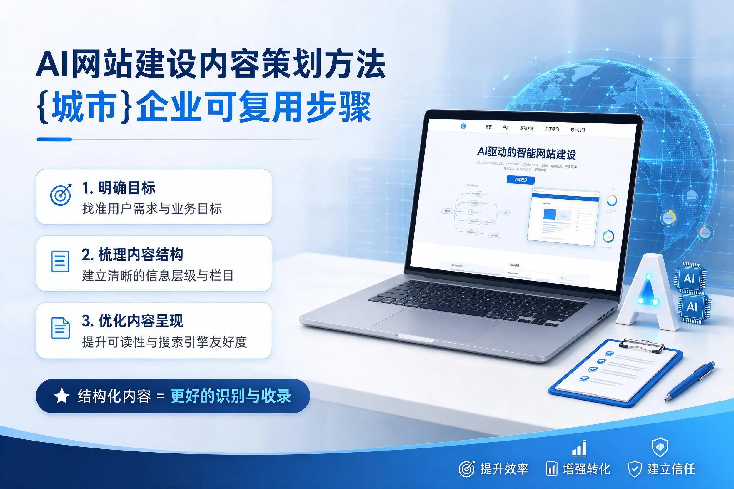 AI网站建设内容策划方法，成都企业可复用步骤