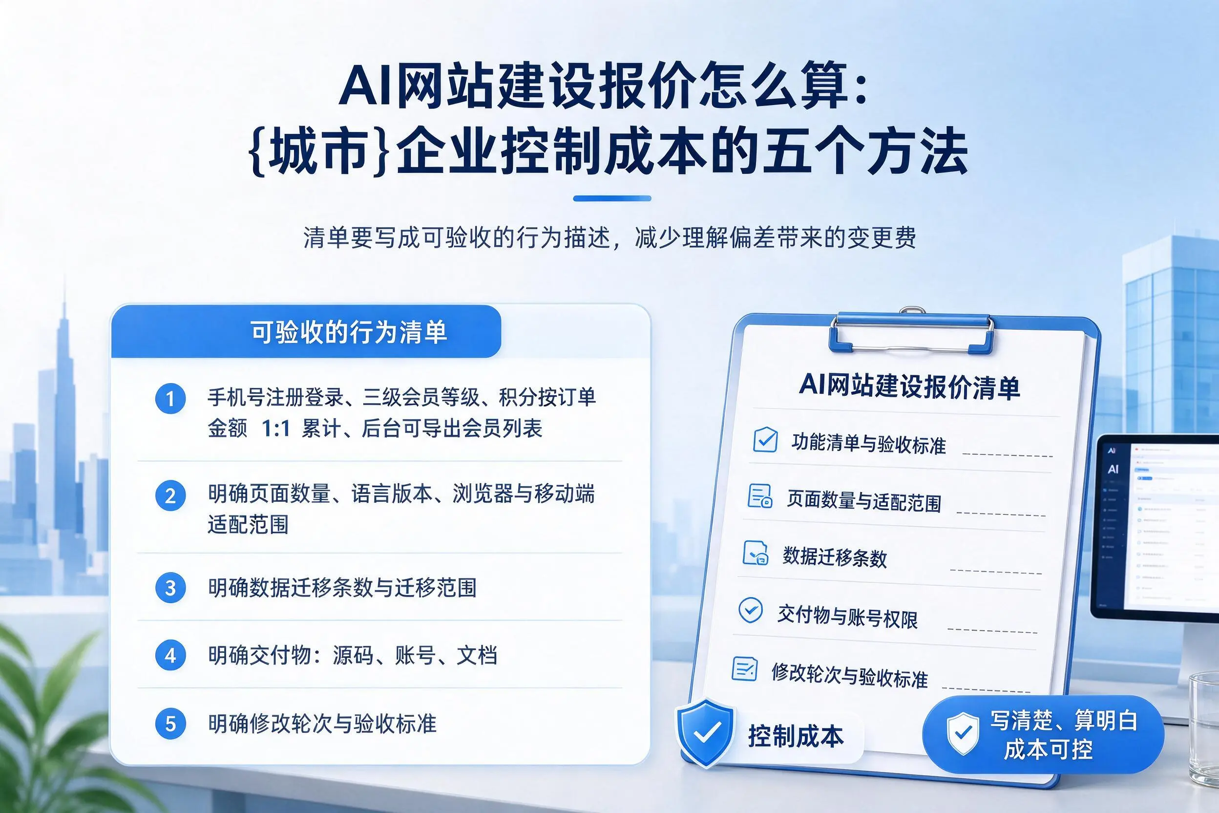 AI网站建设报价怎么算：成都企业控制成本的五个方法